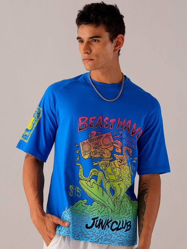 The Indian Garage Co Men Graphic Printed Round Neck Cotton Relaxed Fit T-shirt