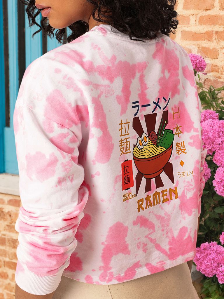 DressBerry Dyed & Printed Cotton Terry Boxy Sweatshirt