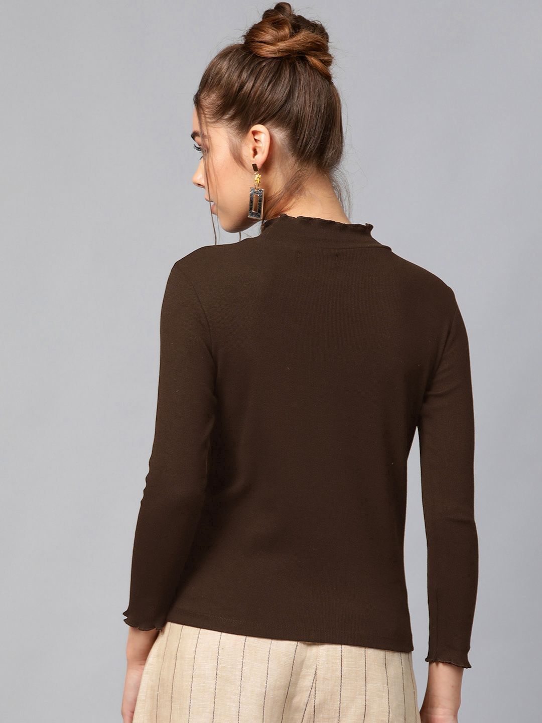 SASSAFRAS Women High Neck Long Sleeve Top