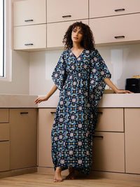 SANSKRUTIHOMES Printed Maxi Nightdress