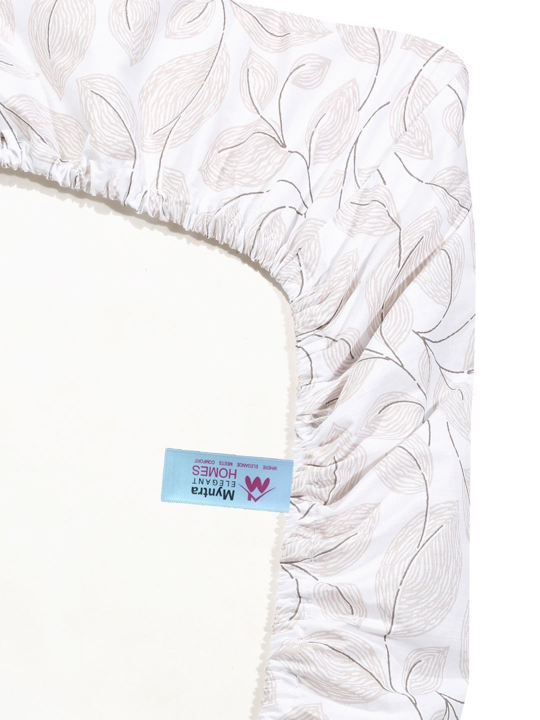 Myntra Elegant Homes White Floral 400 TC Bedsheet with 2 Pillow Covers