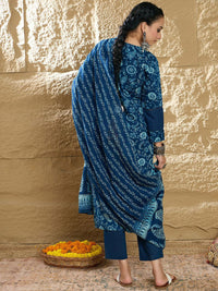 Indo Era Women Paisley Printed Pure Cotton Kurta with Trousers & Dupatta