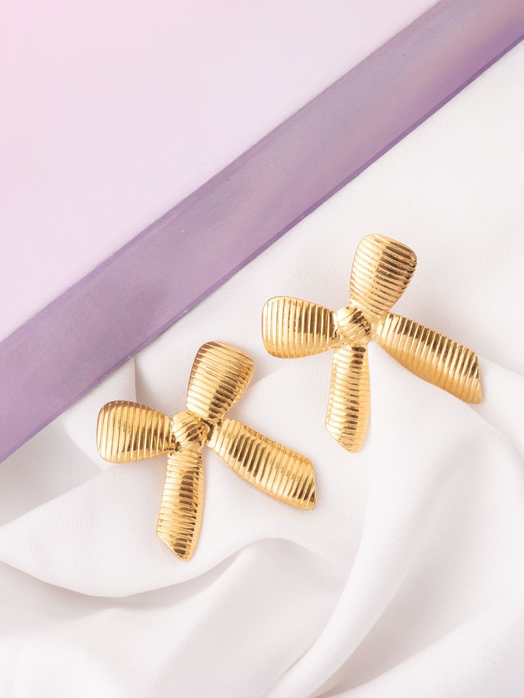 VOGUE PANASH Stainless Steel 18K Gold-Plated Contemporary Studs