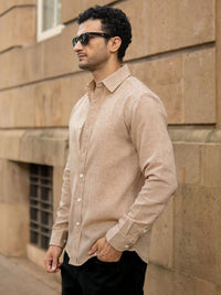 Powerlook Men Slim Fit Solid Spread Collar Casual Shirt