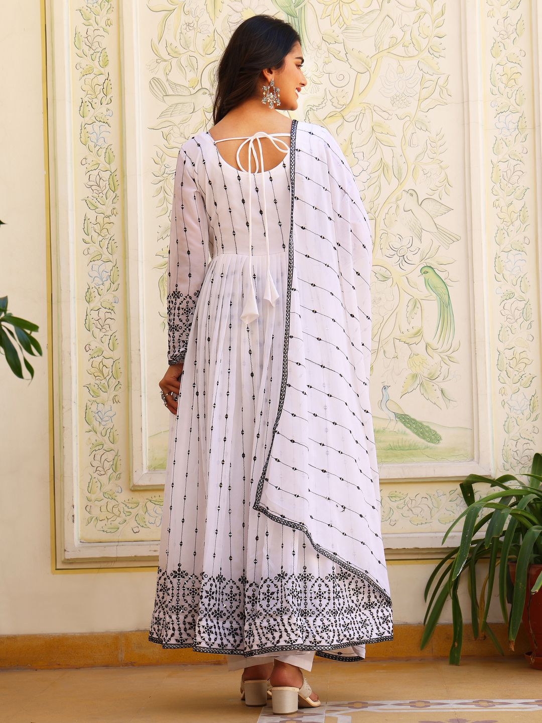 KALINI Women Embroidered Regular Thread Work Kurta with Salwar & With Dupatta