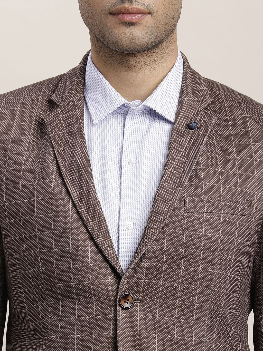 Turtle Checked Single-Breasted Causal Blazer