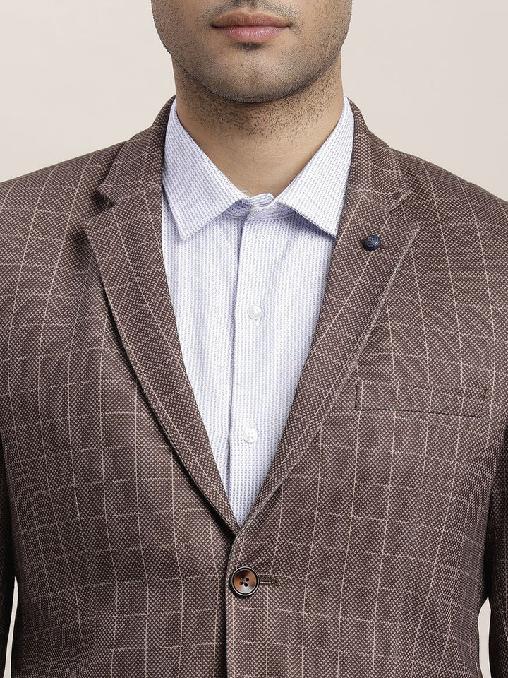 Turtle Checked Single-Breasted Causal Blazer