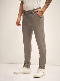 THE BEAR HOUSE Men Slim Fit Pleated Chinos Trousers