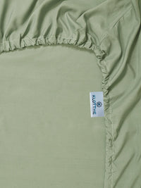 KLOTTHE Olive Green 400 TC Super King Bedsheet with 2 Pillow Covers