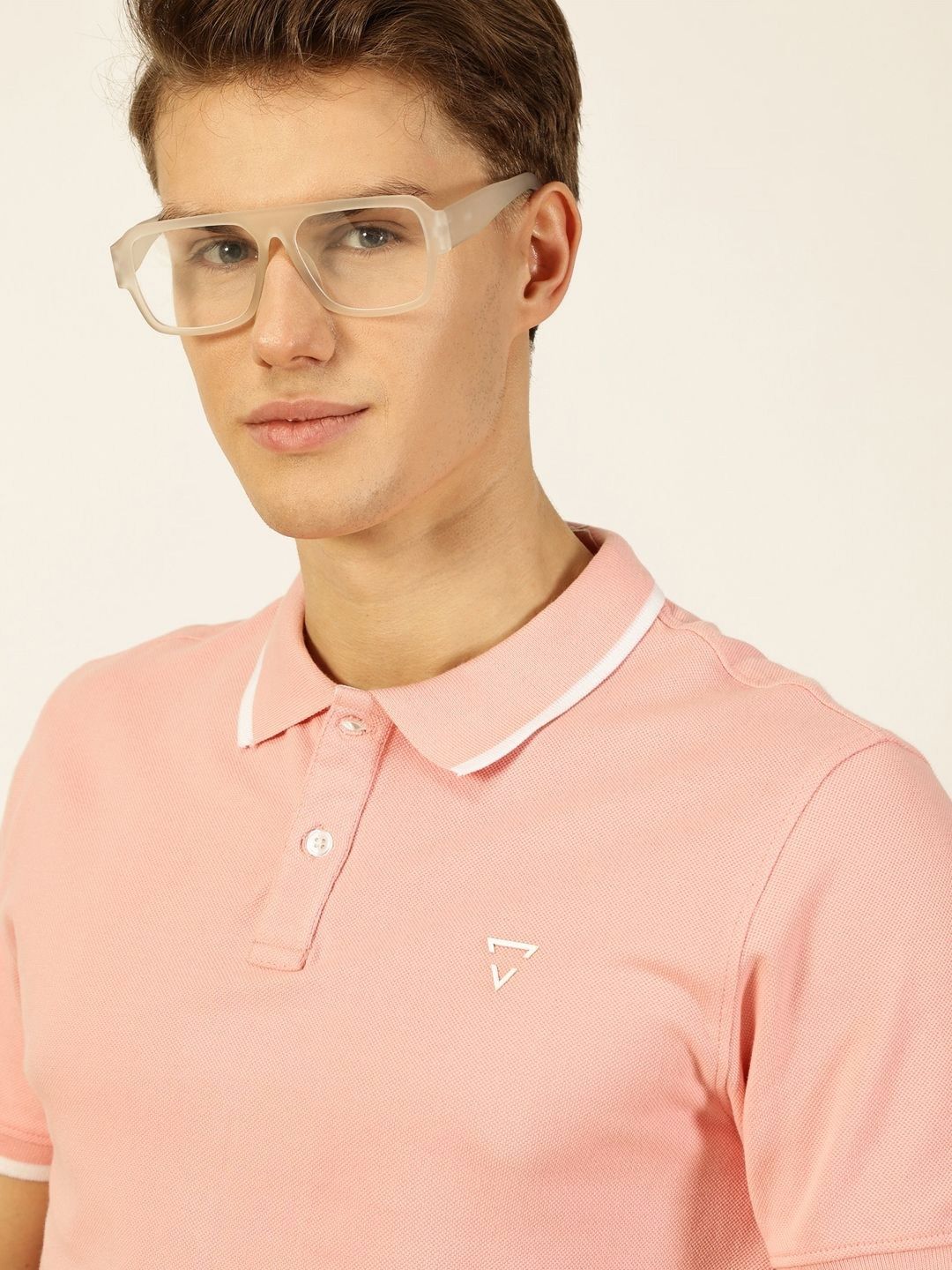 Thomas Scott Men Solid Polo Collar Cotton T-shirt