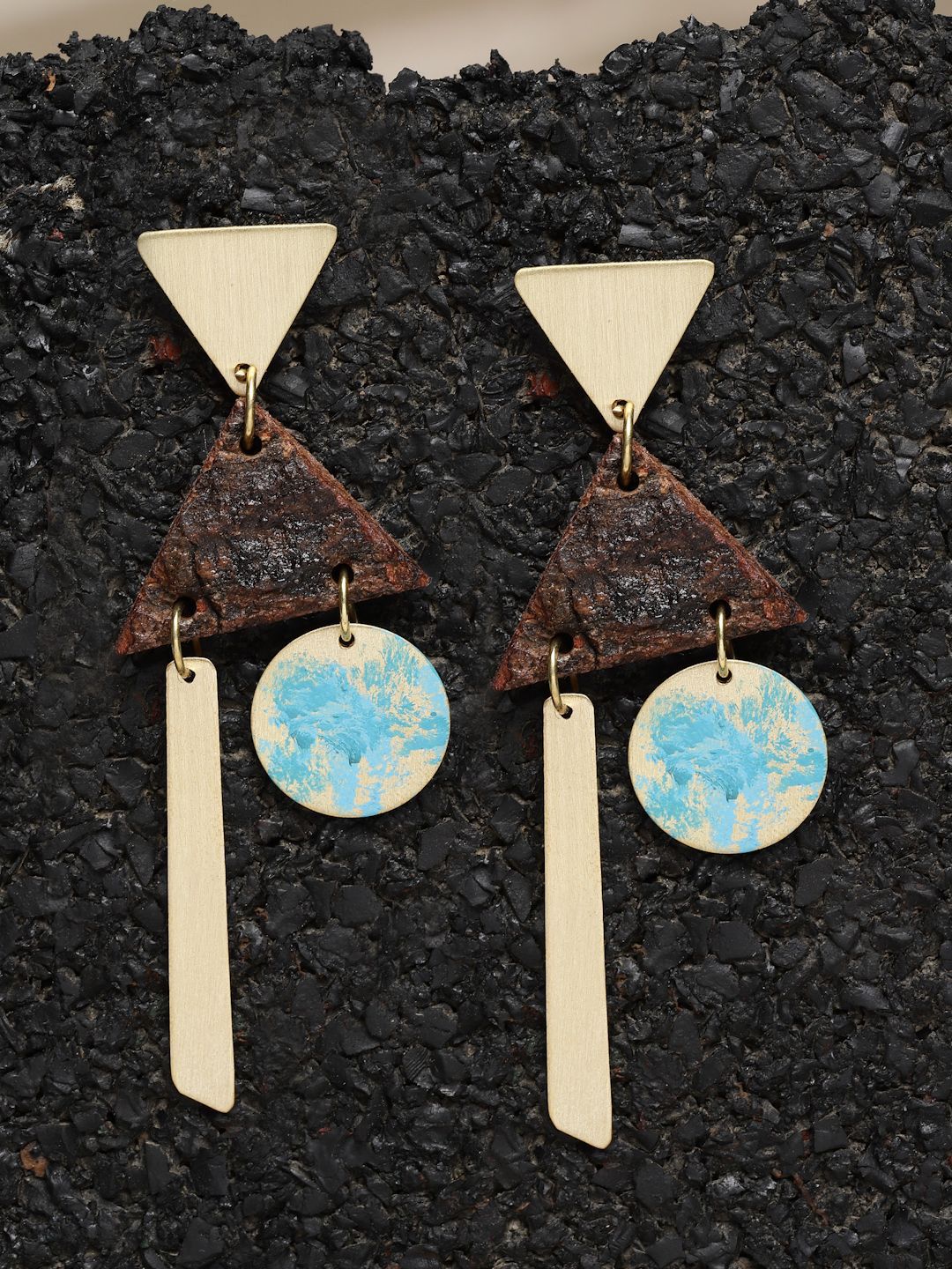 DressBerry Gold Plated Contemporary Drop Earrings
