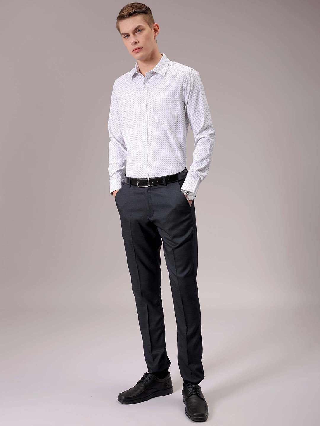 The Indian Garage Co. X Luxe Men Spread Collar Micro Ditsy Printed Slim Fit Formal Shirt