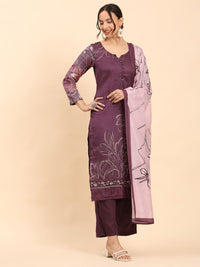 Mamicha Women Floral Printed Regular Pure Cotton Kurta with Trousers & Dupatta