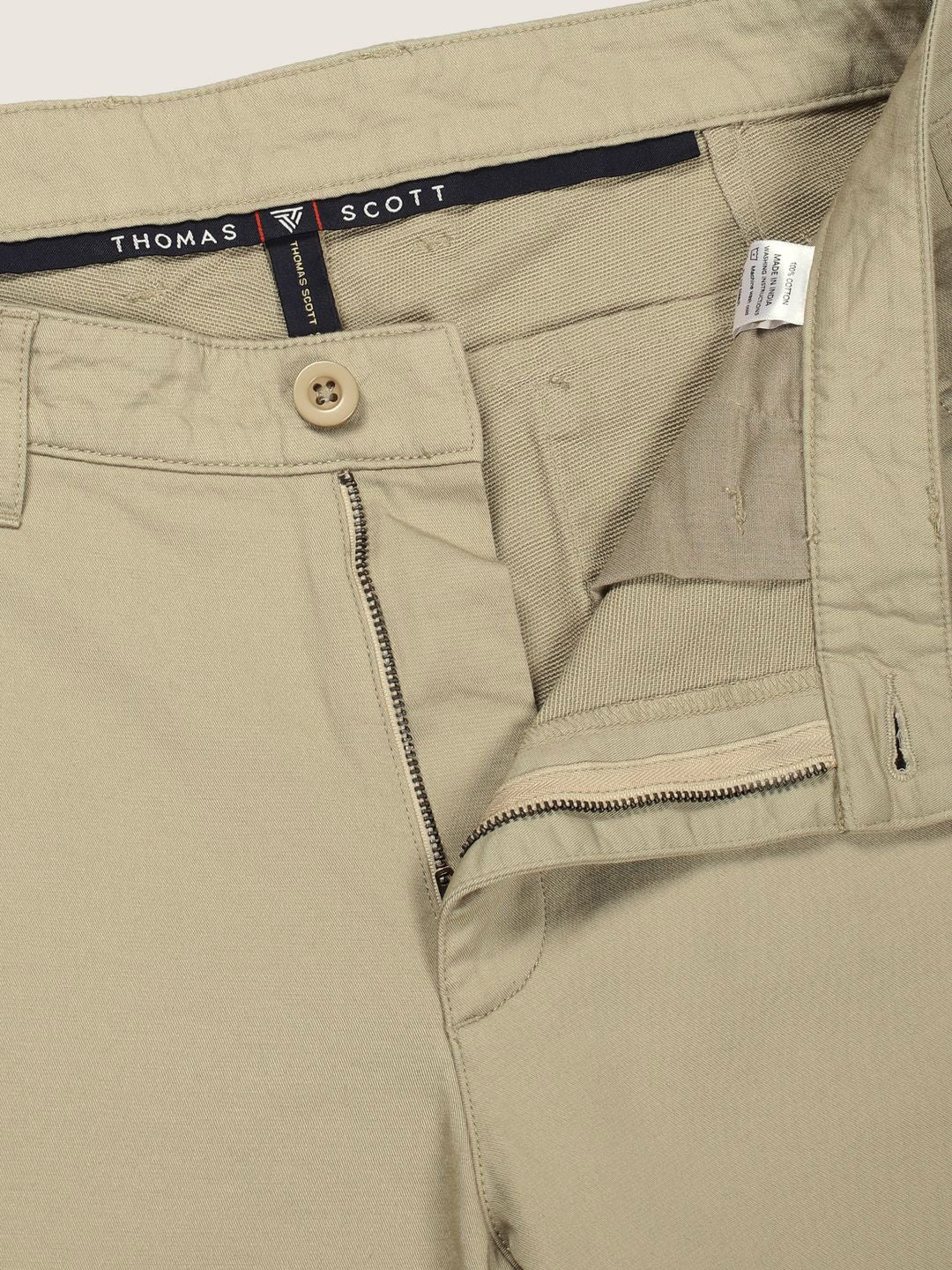 Thomas Scott Men Cotton Regular Fit Smart Chinos Trousers