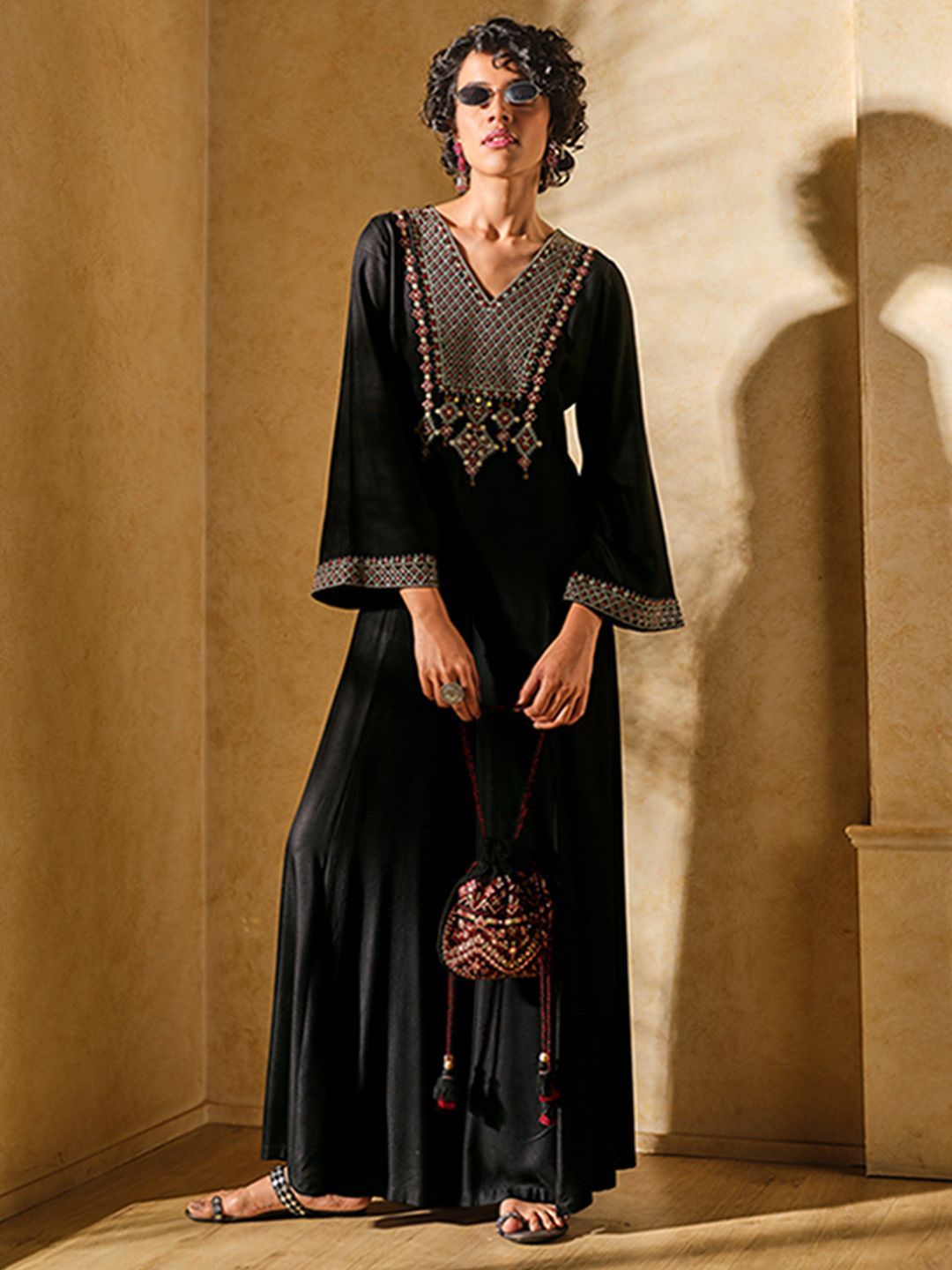 Global Desi Women Basic Jumpsuit with Embroidered