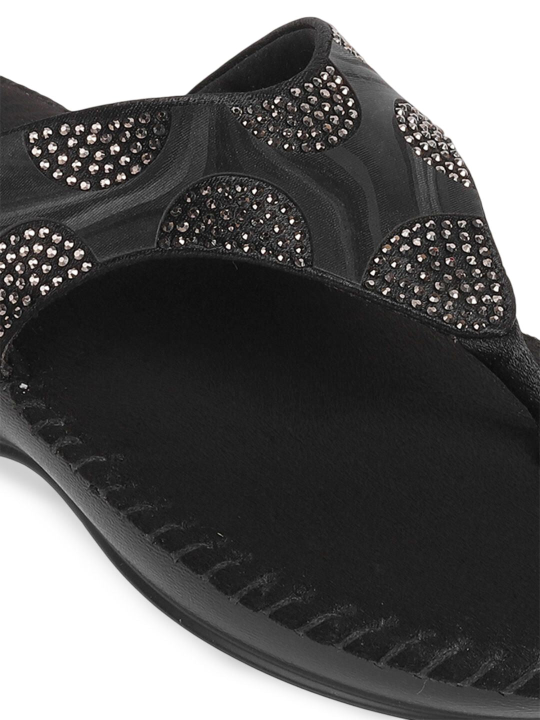 Mochi Women Embellished Open Toe Flats