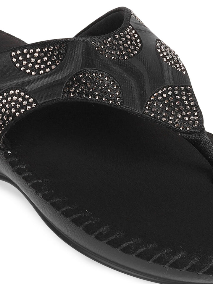 Mochi Women Embellished Open Toe Flats