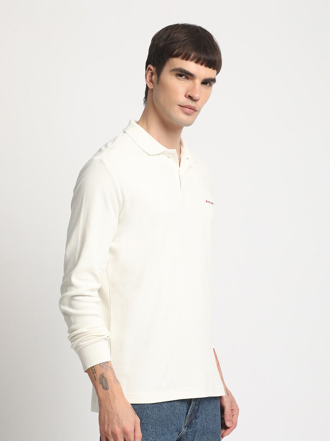 THE BEAR HOUSE Polo Collar Slim Fit Pure Cotton T-shirt
