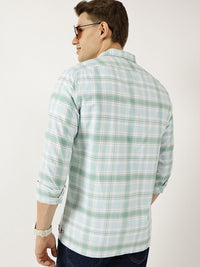 Thomas Scott Men Classic Fit Tartan Checked Cotton Slim Fit Casual Shirt