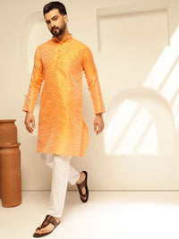 SOJANYA Woven Design Mandarin Collar Straight Kurta