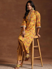 Libas Women Floral Printed Regular Beads and Stones Kurta with Trousers