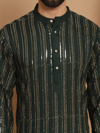 Anouk Embroidered Regular Thread Work Pure Cotton Kurta with Churidar