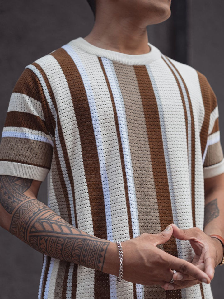 Powerlook Men Striped T-shirt