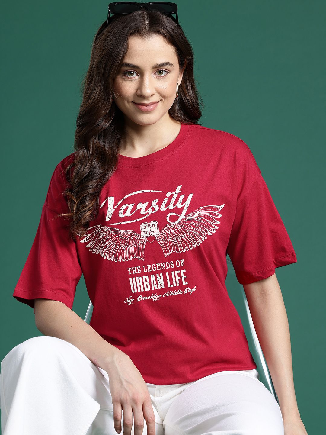 DressBerry Women Printed Pure Cotton T-shirt