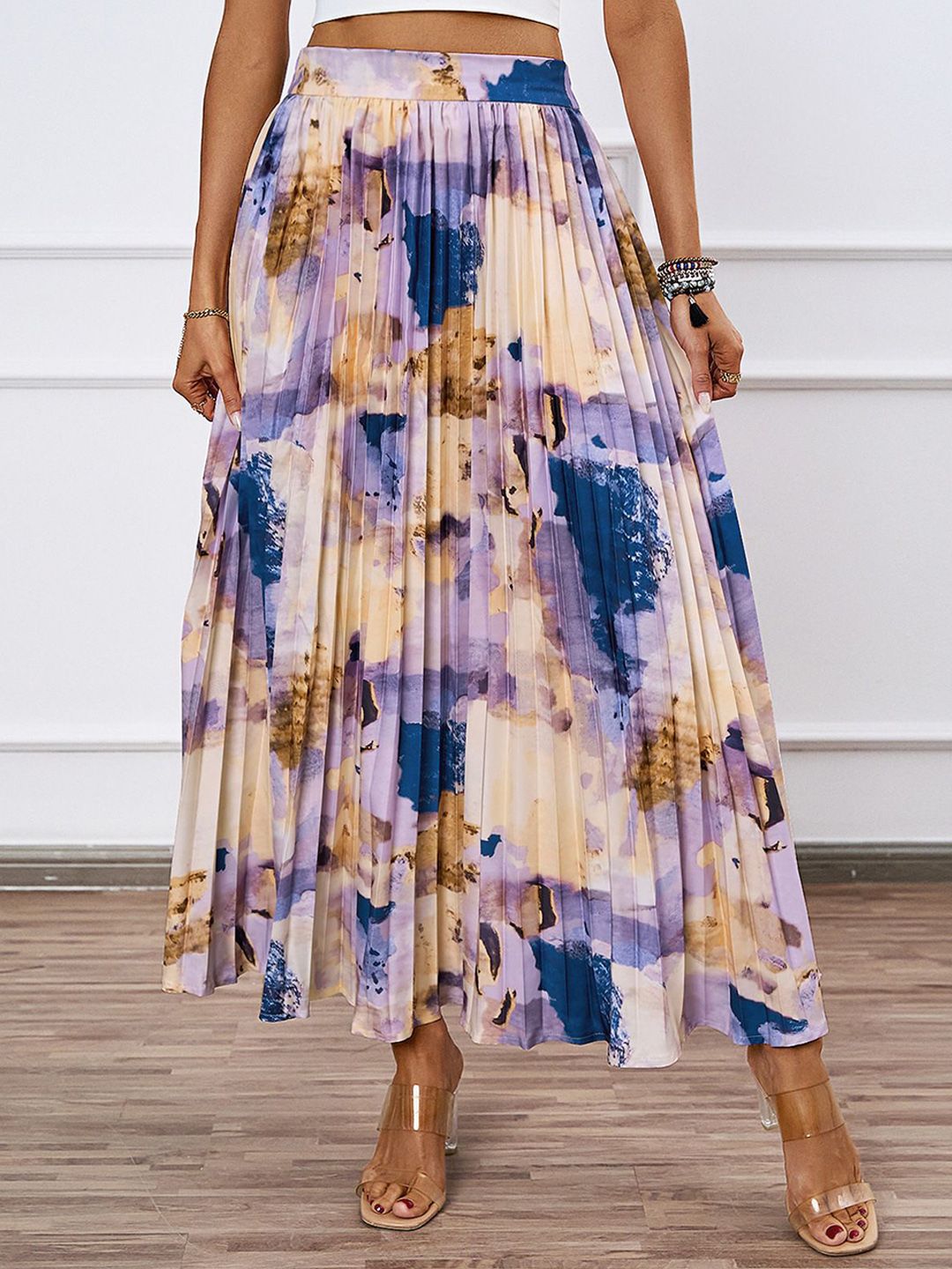 all about you Printed A-Line Maxi Skirt