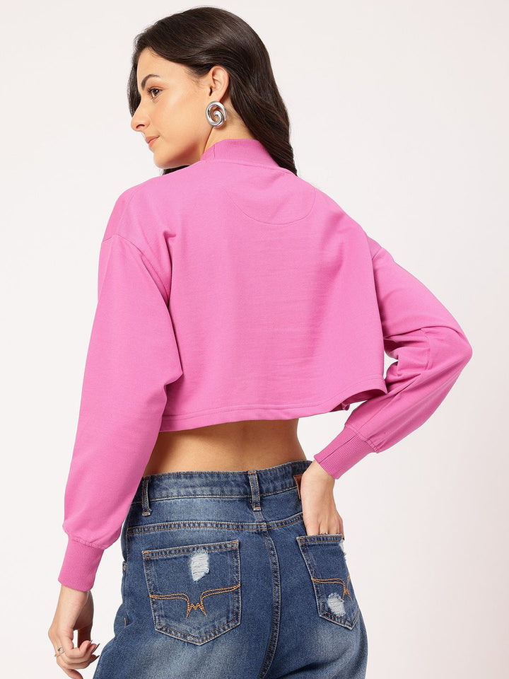 DressBerry Printed Crop Sweatshirt