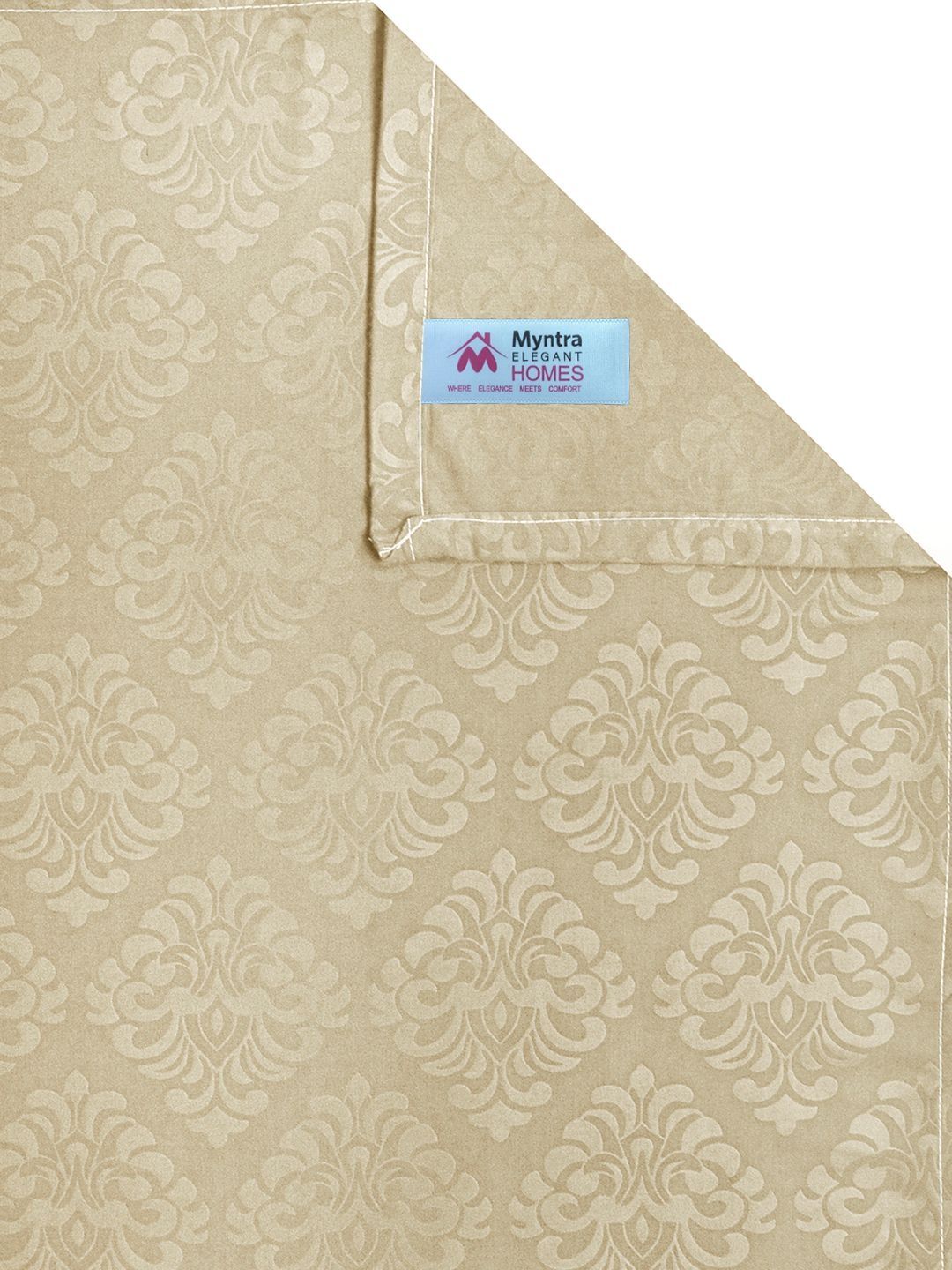 Myntra Elegant Homes Beige Floral 300 TC King Bedsheet with 2 Pillow Covers