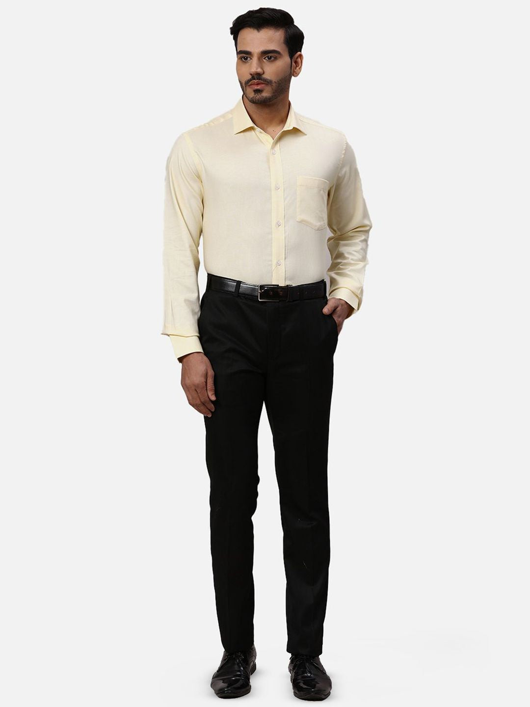 Park Avenue Men Spread Collar Textured Cotton Formal Shirt