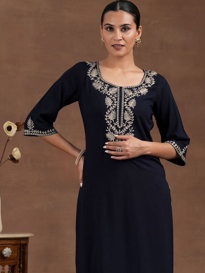Libas Floral Yoke Design Straight Kurta