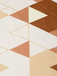 Myntra Elegant Homes White & Beige Geometric 400 TC King Cadar dengan 2 Sarung Bantal