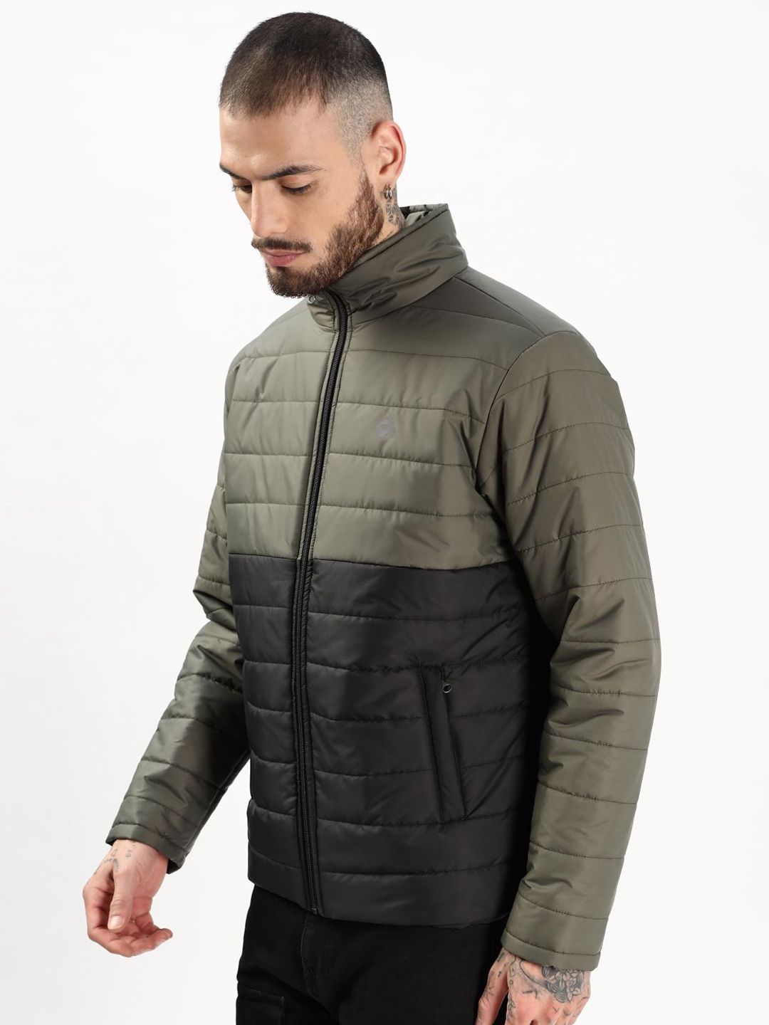 ADRO Men Colourblocked Windcheater Bomber Jacket