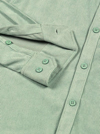 Thomas Scott Men Premium Corduroy Slim Fit Button-Down Collar Casual Shirt
