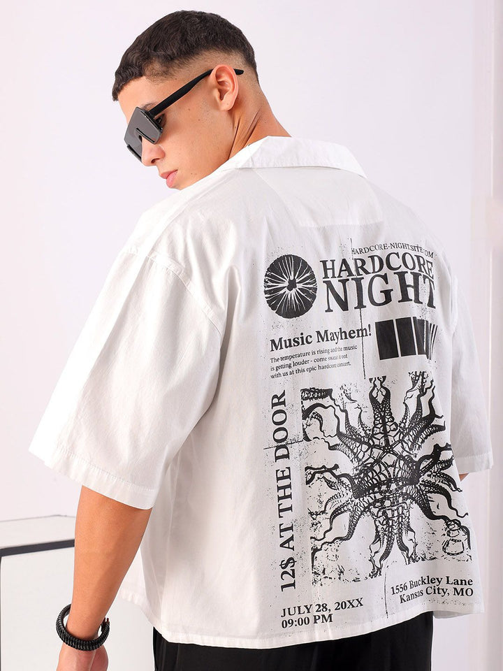 The Indian Garage Co Men Spread Collar Graphic Printed Cotton Boxy Casual Shirt