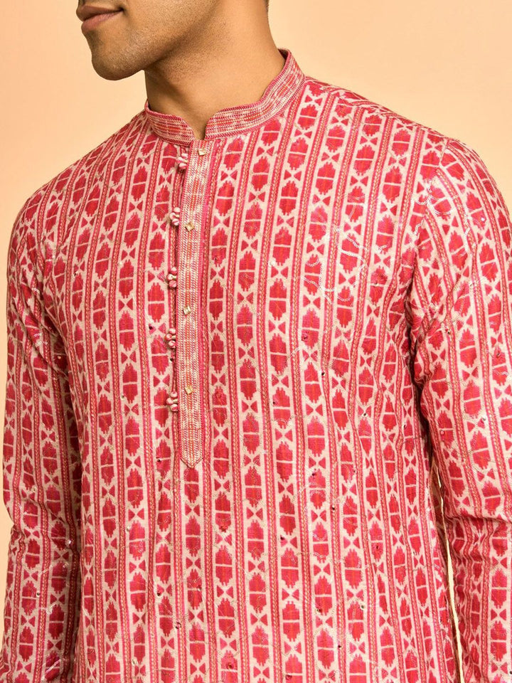 Diwas by Manyavar Men Woven Design Sequins Kurta