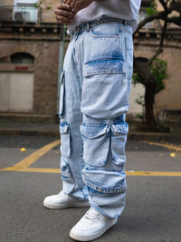 Powerlook Men Cotton Longgar Fit Cargos Fit