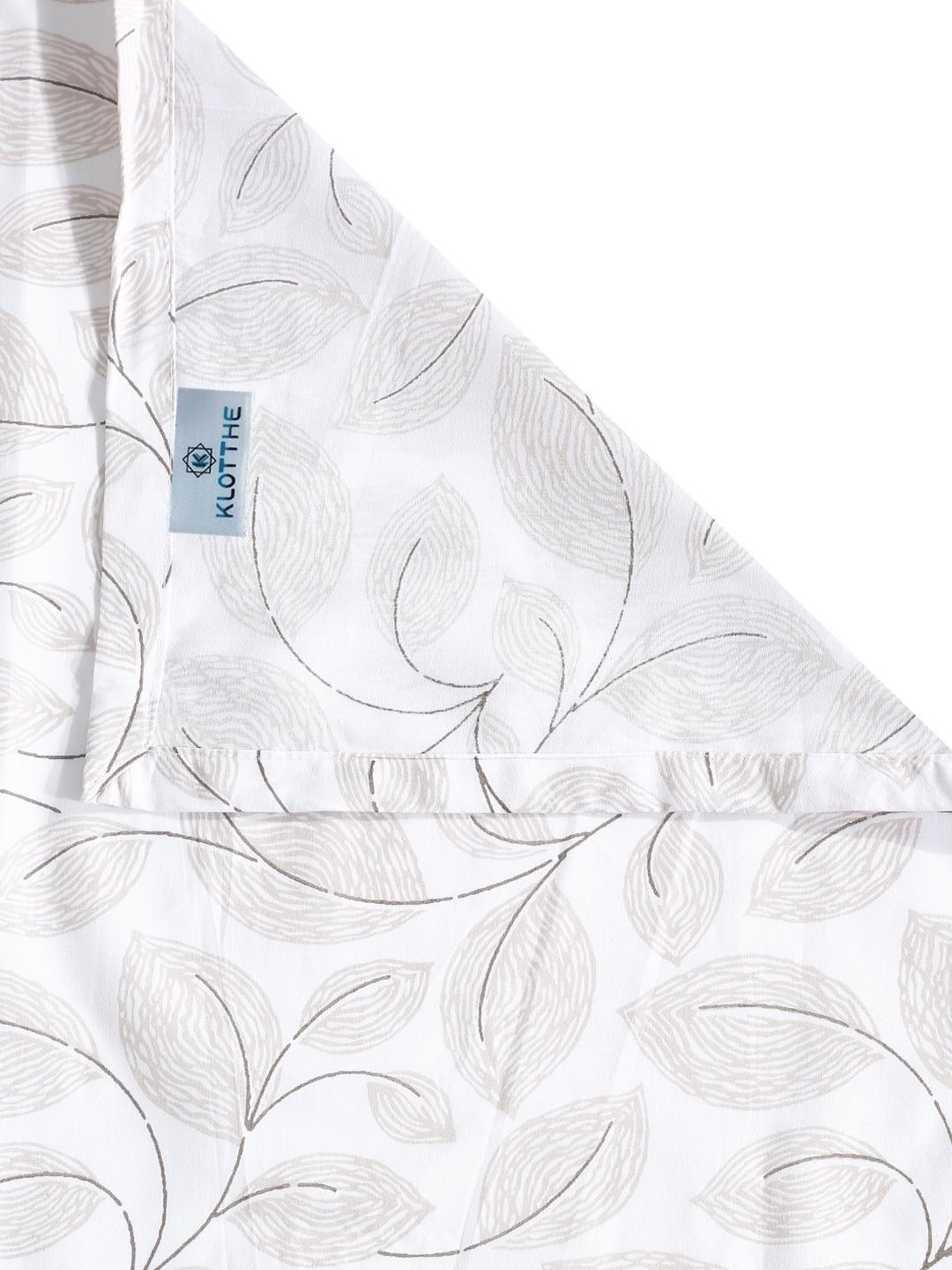 KLOTTHE White Floral 400 TC Bedsheet with 2 Pillow Covers