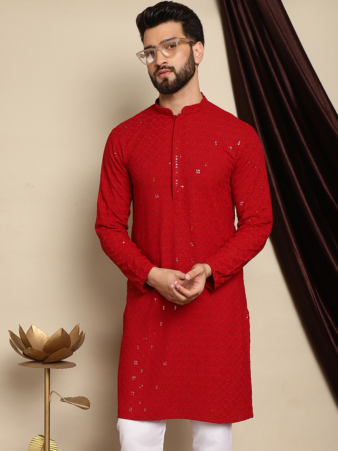 Anouk Tenun Sulam Rekaan Benang Kerja Kapas Pathani Kurta