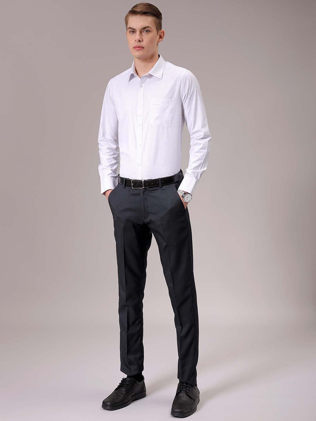 The Indian Garage Co. X Luxe Men Spread Collar Micro Checked Slim Fit Formal Shirt
