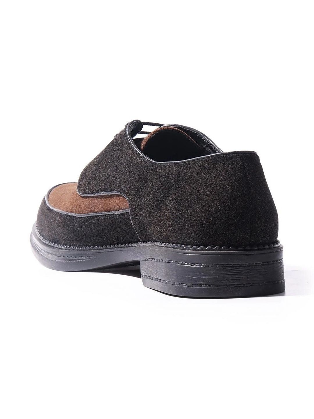 MONKSTORY Brown & Black Atelier 1860 Dual Tone Derby Lace-Ups
