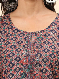 Mamicha Women Floral Printed Regular Pure Cotton Kurta with Palazzos & With Dupatta