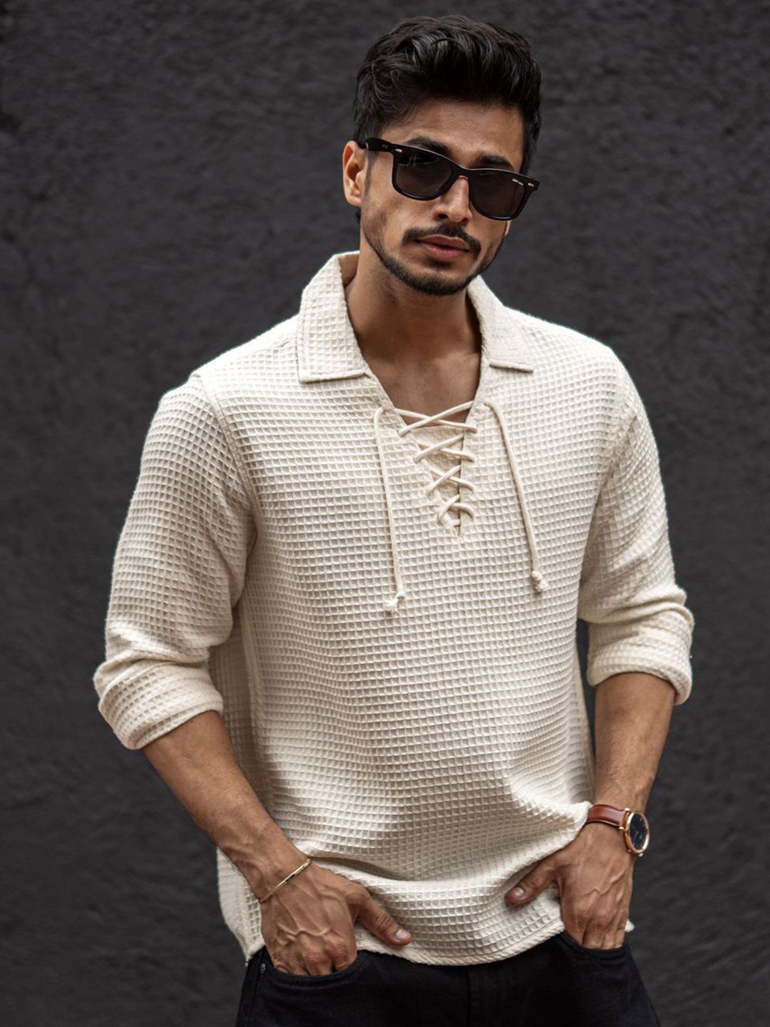 Powerlook Men Horizontal Stripes Opaque Casual Shirt
