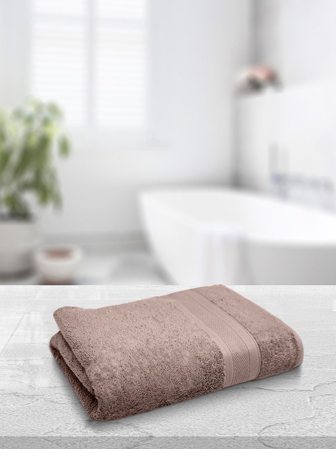 MYTRIDENT Brown Solid Pure Cotton 500 GSM Soft  Plush Bath Towel
