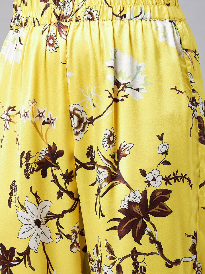 Antheaa Floral Printed V-Neck Tunic With Trousers Co-Ords