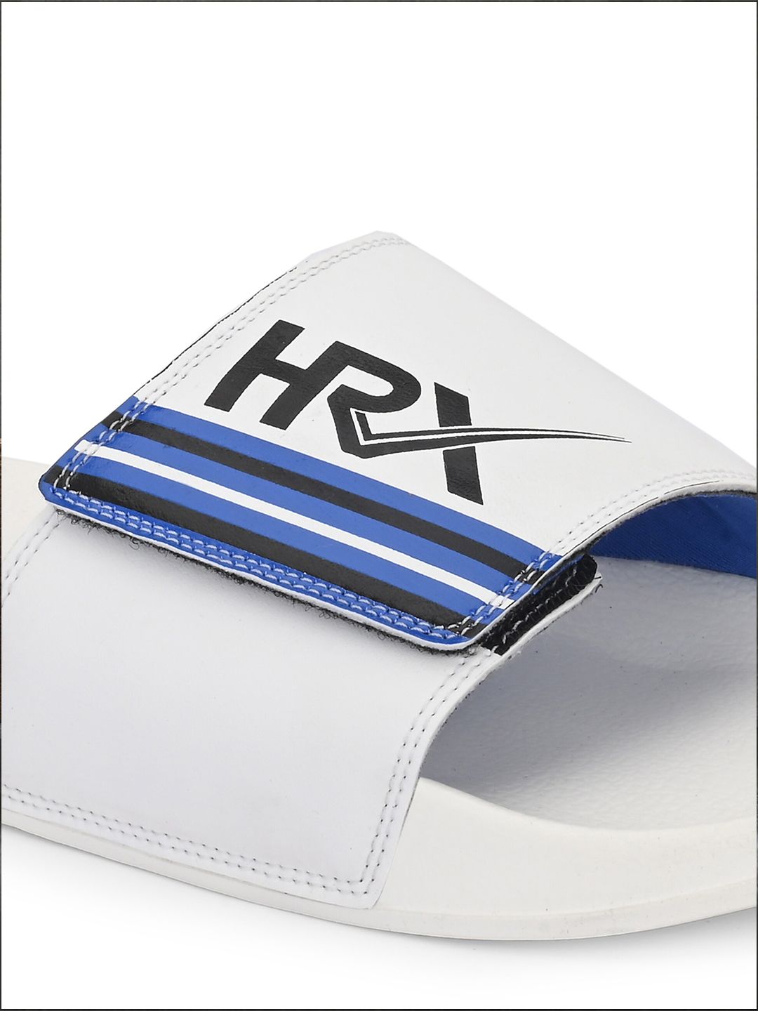 HRX by Hrithik Roshan Men White & Blue Printed Sliders