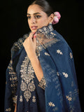 Indo Era Notched Neck Ethnic Motifs Embroidered Gotta Patti Kurta with Trouser & Dupatta