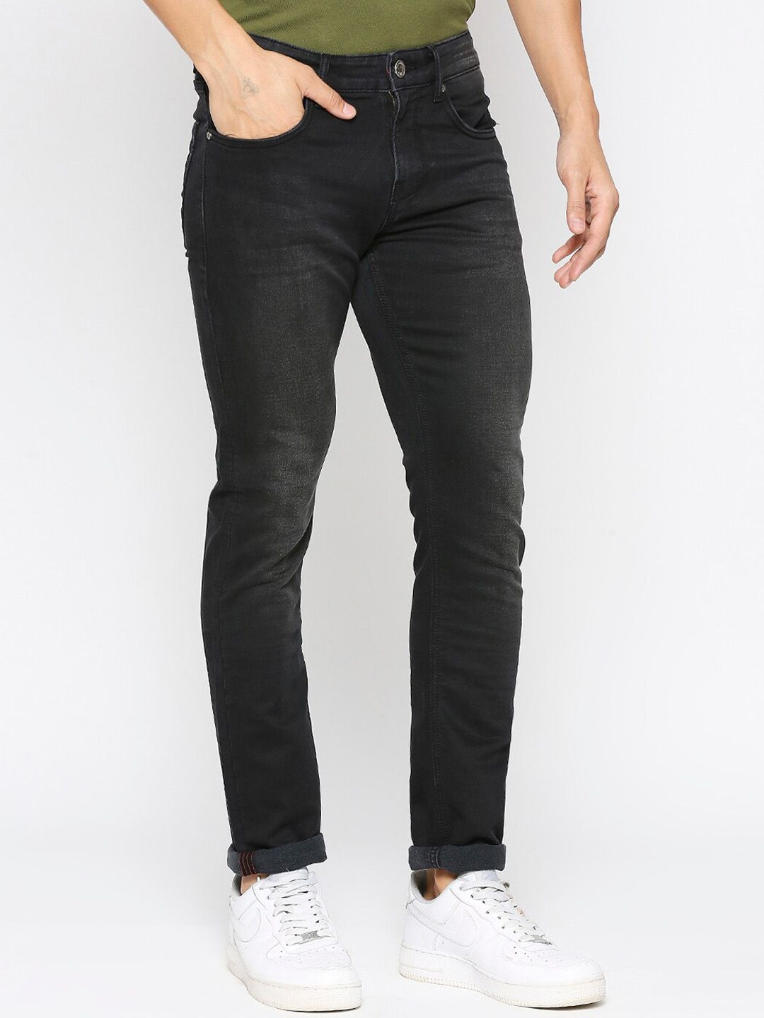 Being Human Men Slim Fit Mid-Rise Light Fade Dark Shade Clean Look Jeans
